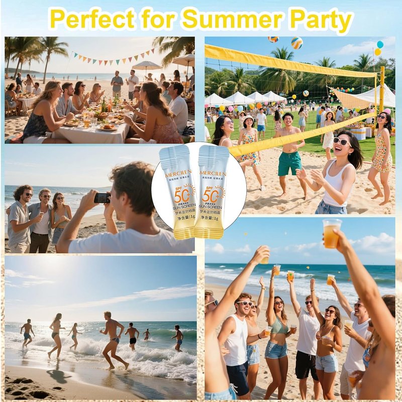 Mini Sunscreen SPF50+ PA+++ | 30PCS Travel Size Bulk for Face & Body - Lightweight, Non-Greasy, Water-Resistant