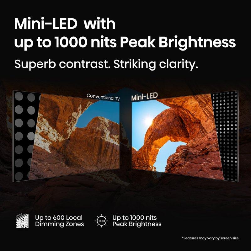 Hisense 85" Class U6 Series Mini-LED 4K UHD Smart Fire TV (85U65QF, 2025 Model) - QLED, Native 144Hz, HDR10+, Dolby Vision IQ, Dolby Atmos, Game Mode Pro, ALLM, Alexa Built in, Black