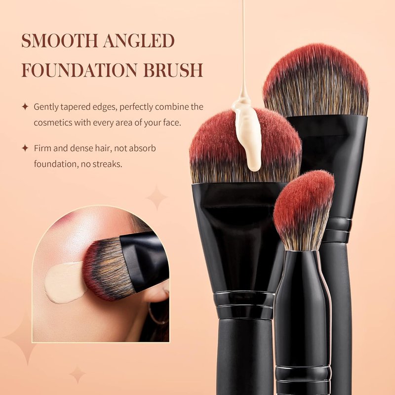 Jessup Makeup Brushes Set Premium Synthetic Powder Foundation Highlight Concealer Eyeshadow Blending Eyebrow Liner Spoolie Brush Set Black 21pcs T271