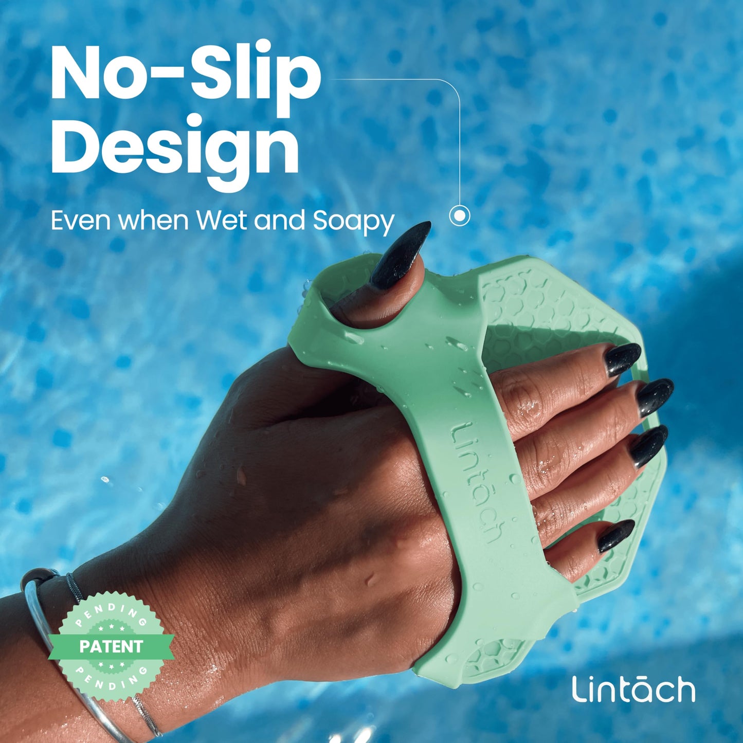 Silicone Shower Scrubber for Body – Exfoliating Loofah Alternative, Zinc & Silver-Infused, Hygienic & Gentle for Sensitive Skin, Durable & Long-Lasting Body Scrubber for Men & Women - Mint