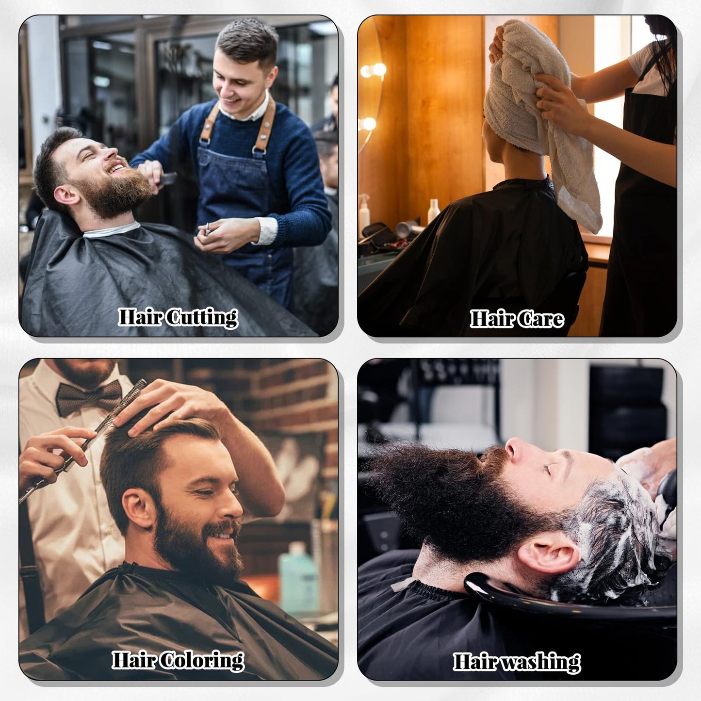 Yuanan 10 Pack Waterproof Hair Cutting Cape, 55''x 47'' Barber Capes with Adjustable Snap Professional Hair Cutting Cape Barber Salons Apron for Women, Men Professional and Home Use