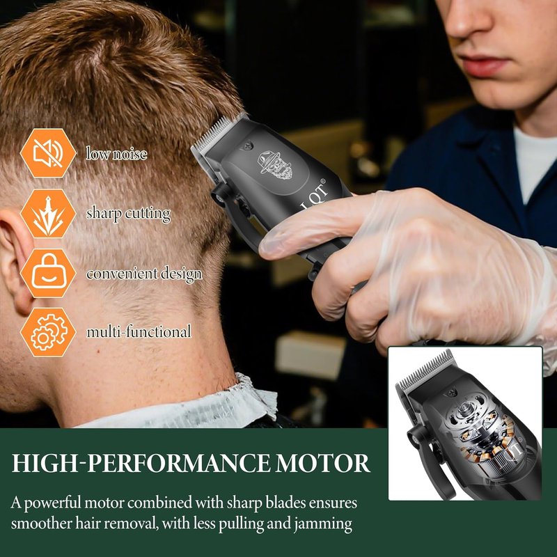 Hair Clippers for Men Professional, Beard Trimmer Kits & Sets, Electric Shavers, Hair Clippers & Trimmer Ceramic T-Blade, for Barber,for Men (Black)