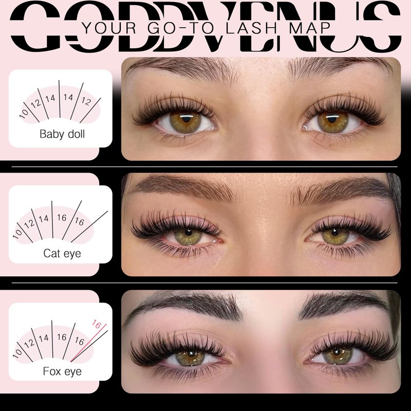 Goddvenus Plush Lash Clusters Kit, Natural Wispy Cluster Eyelash Extensions, Fluffy DIY Lash Extension at Home for Natural Look, D Curl Individual Lashes Kit with Waterproof Bond and Seal