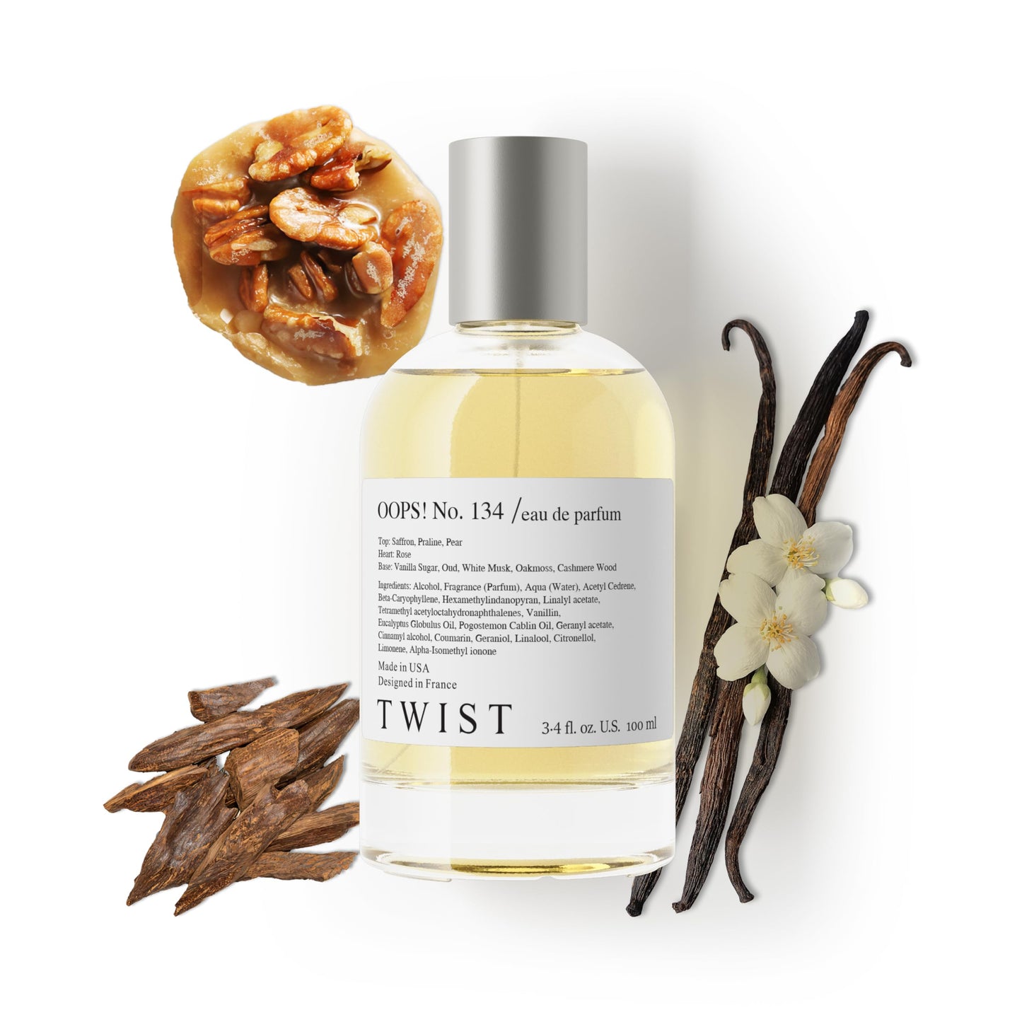 Twist OOPS! No. 134 - Eau De Parfum Inspired by Kay. Oudgasm Vanilla Oud, Long-Lasting Perfume for Women & Men, Oud & Vanilla Unisex Fragrance, Vegan, Clean Ingredients - Spray 100 ml | 3.4 fl. Oz