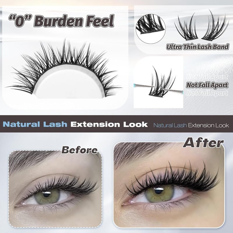 ALICE Lash Clusters - Wispy Natural Eyelash Extensions | Short 10-14mm Volume Lashes