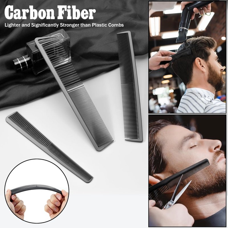 SALONSILK Hair Comb Set - 8PCS Professional Styling Combs for Wet Curly Hair Detangling & Cutting