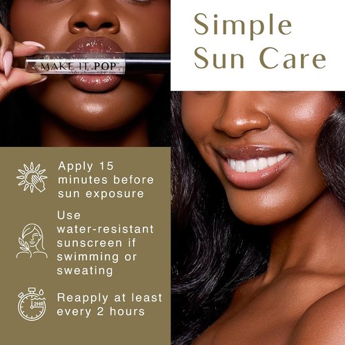 BlackGirlSunscreen BLACK GIRL SUNSCREEN - Make It Pop Sungloss - Revolutionary Sun Protection and Gloss in One - SPF 50 (Cherry Noir)