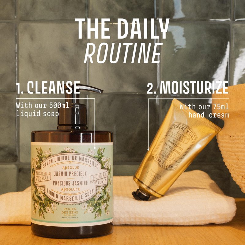 Panier des Sens Jasmine Liquid Hand Soap – French Savon de Marseille, Natural Hand Wash (97% Ingredients), Gentle & Moisturizing, 16.9 fl oz
