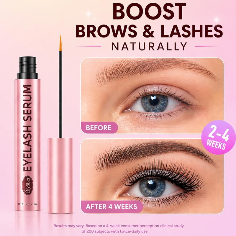 Lash Serum for Eyelash Growth: Premium Eyelash Growth Serum with Advanced Formula to Boost Longer Fuller and Thicker Lashes and Eyebrows - Gentle & Vegan for Sensitive Eyes