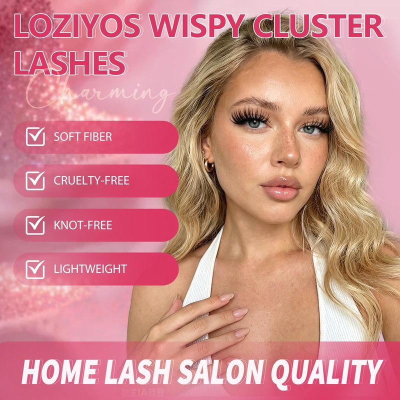 LOZIYOS Clusters Kit Wispy Eyelash Cluster Natural DIY Lash Extension Kit 8-14mm 30D 40D Individual Lashes Kit with Lash Bond and Seal Waterproof Lash Tweezers for Self Use (30D&40D，8-14mm,Kit)