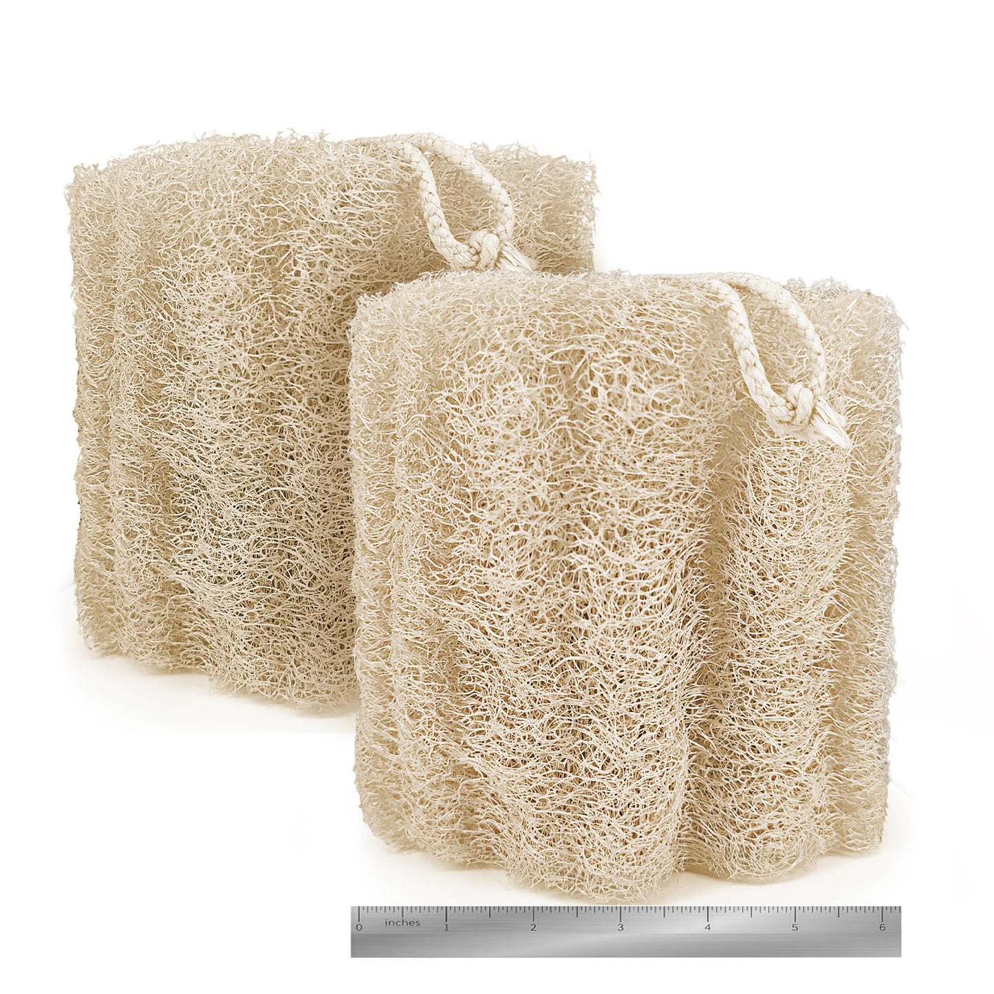 2 Pack HungkaTurn Natural Egyptian Loofah Body Scrubber, 100% Organic Luffa Exfoliating Sponge for Men&Women, Gentle Skin Cleansing Shower Scrubber for Radiant Smooth Skin, Large Spa-Grade Body Loofa.