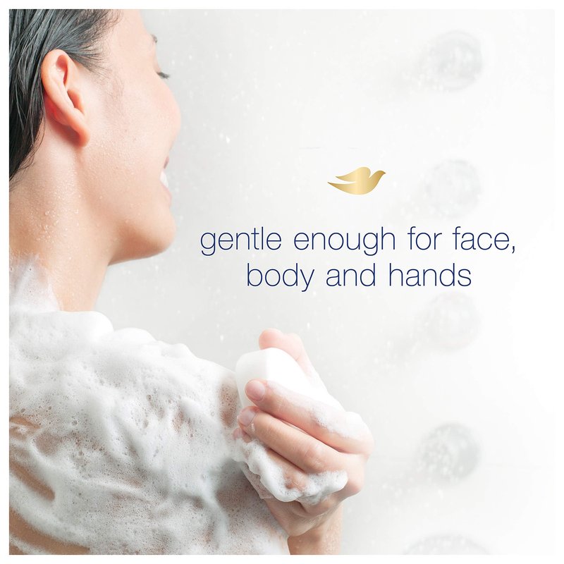 Dove Moisturizing Beauty Bar for Softer Skin, Fragrance-Free, Hypoallergenic Beauty Bar Sensitive Skin Effectively Washes Away Bacteria While Nourishing Your Skin 3.75 oz 2 Bars