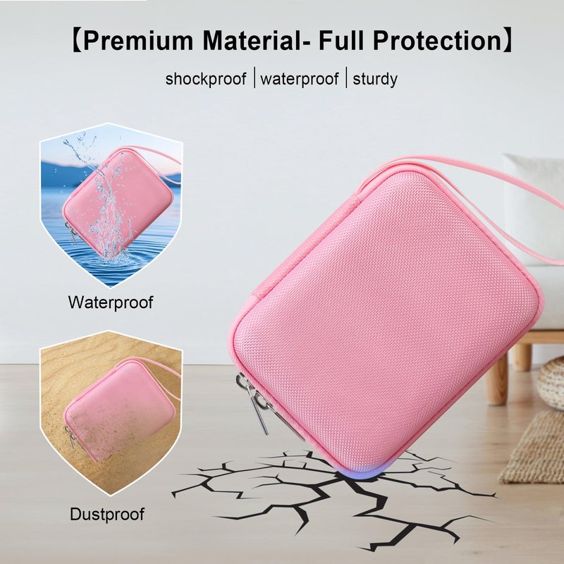 Elonbo Carrying Case Compatible with Portable Handheld Inhaler Nebulizer Machine for Adults and Kids, Asthma Inhaler/Handheld Mesh Atomizer Machine Hard Travel Bag, Pink