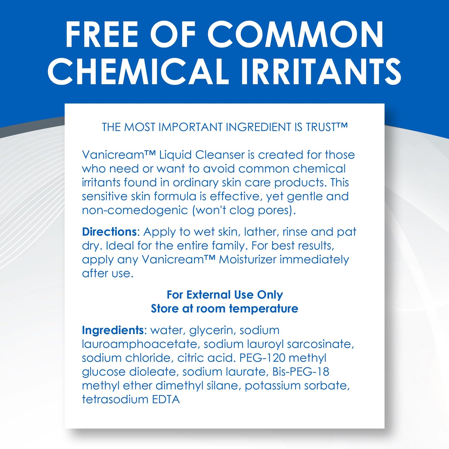 Vanicream Liquid Cleanser - 8 fl oz – Unscented, Gluten-Free Formula for Sensitive Skin