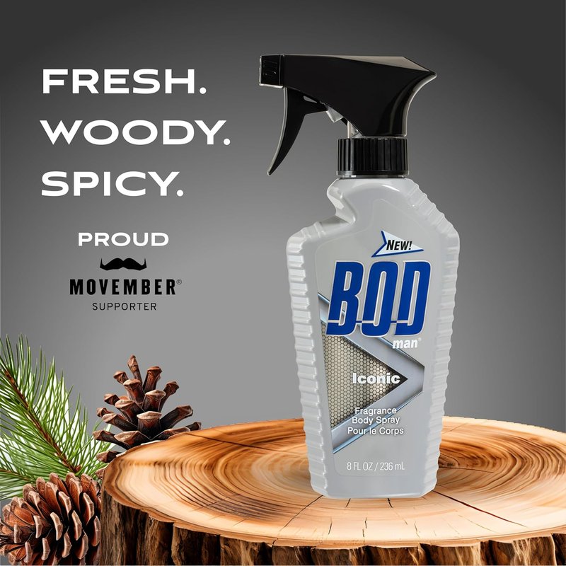 BOD Man Fragrance Body Spray - Iconic Scent | 8 fl oz Long-Lasting Freshness