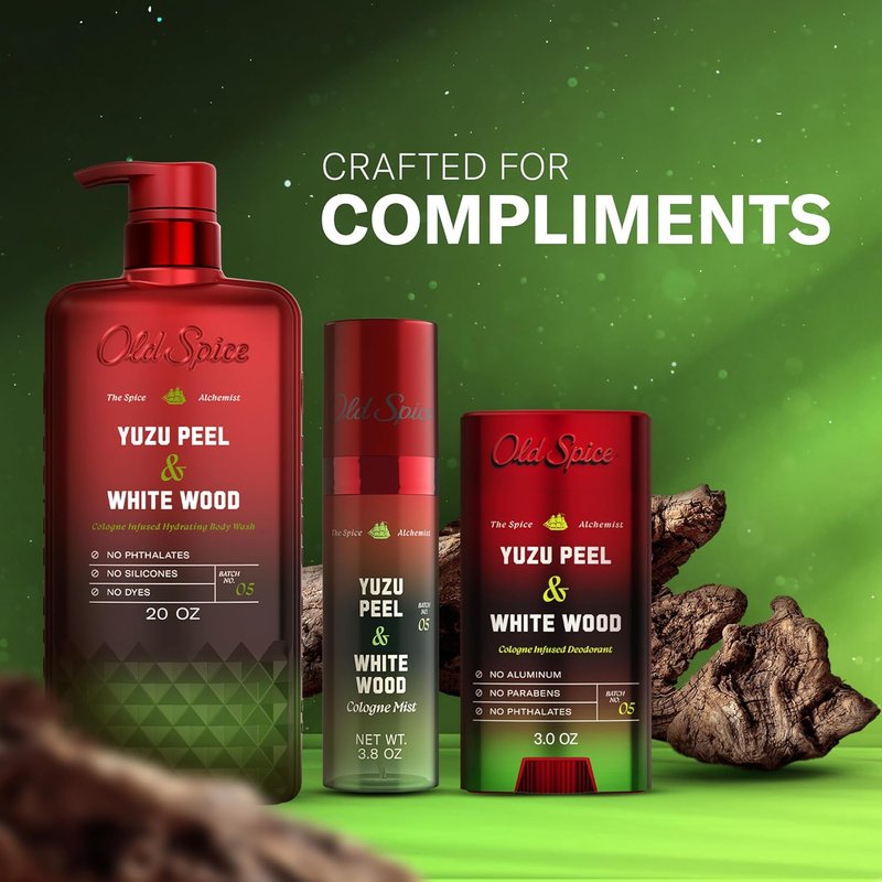 Old Spice Cologne Mist - Spice Alchemist Collection | 24/7 Infused Scent, Yuzu Peel & White Wood, 3.8 oz