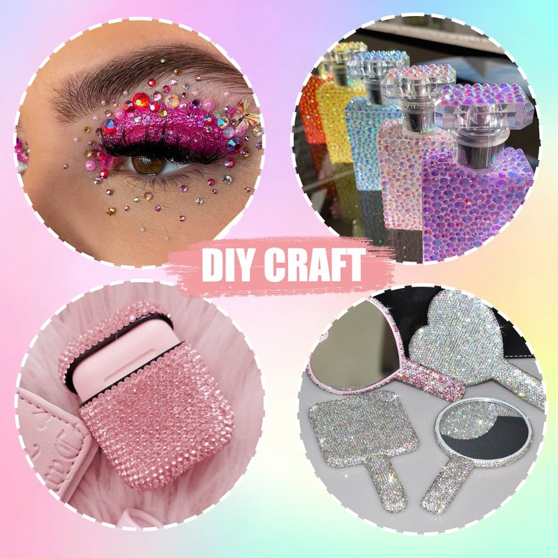 BELICEY Resin Bedazzling Kit 3MM AB Color Flatback Jelly Rhinestones for Bedazzling 40 Brids Diamond Art Crystals Bedazzling Gem for DIY Craft Clothing Nails Makeup with Tweezers Pen