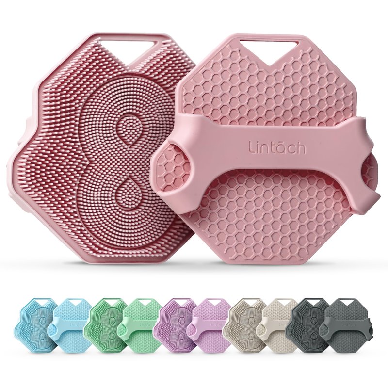 Silicone Shower Scrubber for Body – Exfoliating Loofah Alternative, Zinc & Silver-Infused, Hygienic & Gentle for Sensitive Skin, Durable & Long-Lasting Body Scrubber for Women - Rose Pink