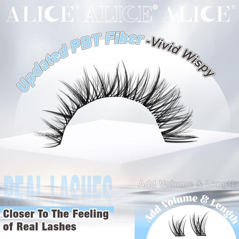 ALICE Lash Clusters - Wispy Natural Eyelash Extensions | Short 10-14mm Volume Lashes