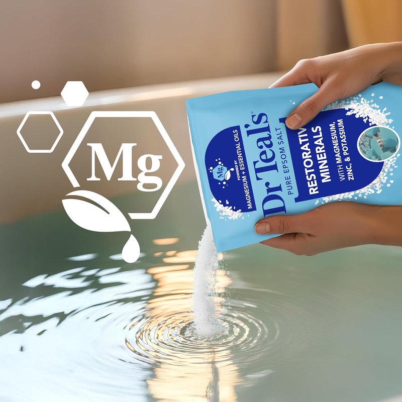 Dr Teal's Epsom Salt Magnesium Soak - Restorative Minerals with Magnesium, Potassium & Zinc | 3 lbs