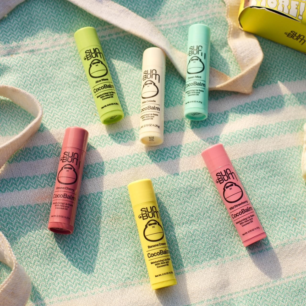 Sun Bum Cocobalm Piña Colada - Hydrating Lip Balm with Coconut Oil and Aloe Vera - 0.15 oz Stick