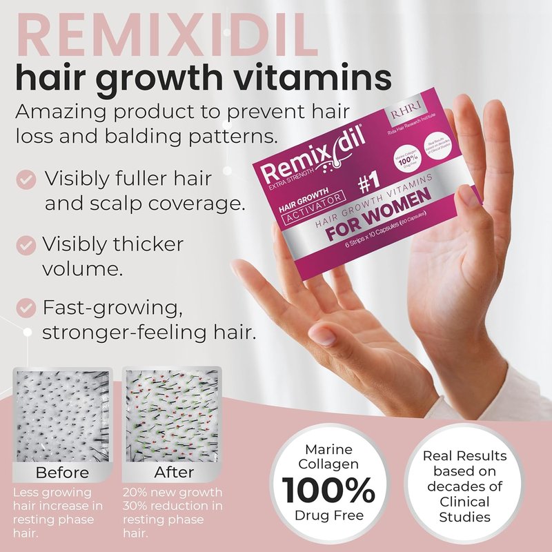 Skiennix Hair Growth Vitamins - Supports Thickness & Strength | Reduces Breakage & Thinning | 60 Capsules