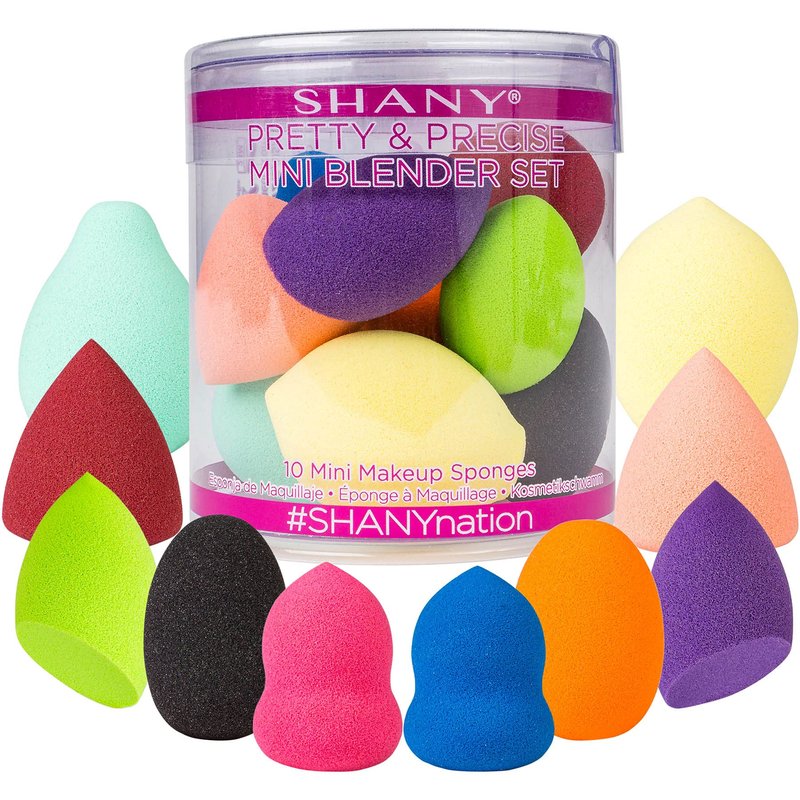 SHANY Pretty & Precise Mini Makeup Blender Puff Set - Premium Latex-Free Makeup Blender Beauty Sponges For Foundation and Blending - Set of 10