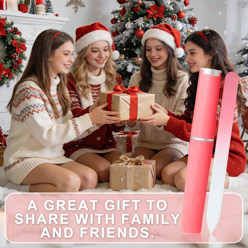 6 Pack Glass Nail File with Case, Professional Nail Files for Natural Nails, Double Sided Crystal Nail File,Nail File Kit for Girls Women Adults Birthday Christmas Gifts Stocking Stuffers (MIX-001)