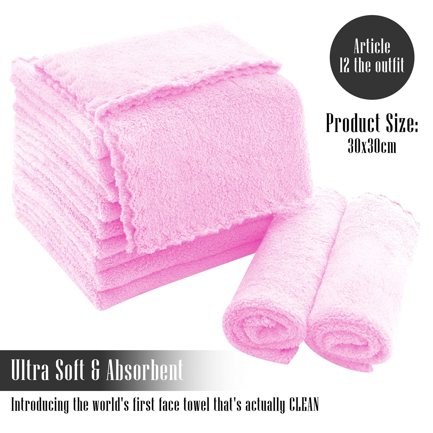 TENSTARS 12 Pack Premium Washcloths Set - Quick Drying- Soft Microfiber Coral Velvet Highly Absorbent Wash Clothes - Multipurpose Use as Bath, Spa, Facial, Fingertip Towel (Frozen Berry)