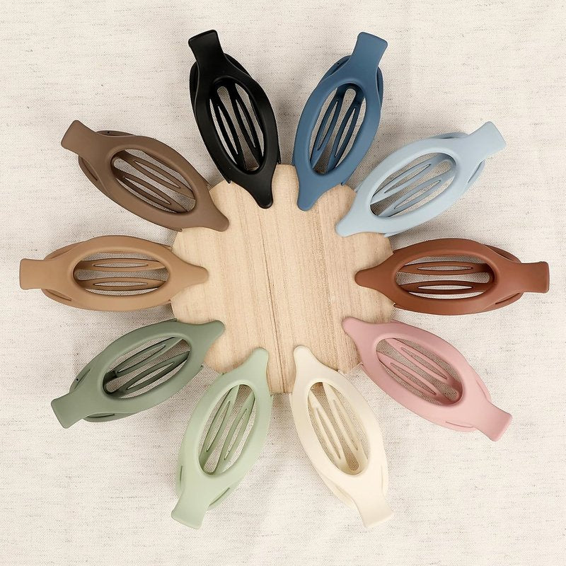 Sisiaipu Flat Hair Clips - 10 Pcs French Claw Clips for Thick & Thin Hair | Dark Colorful Barrettes