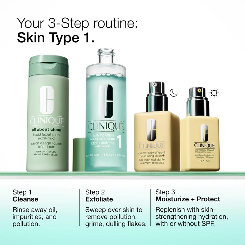 Clinique 3-Step Clarifying Lotion Face Exfoliator 1 | Toner With Witch Hazel + Salicylic Acid | For Very Dry Skin Types, 13.5 Fl Oz