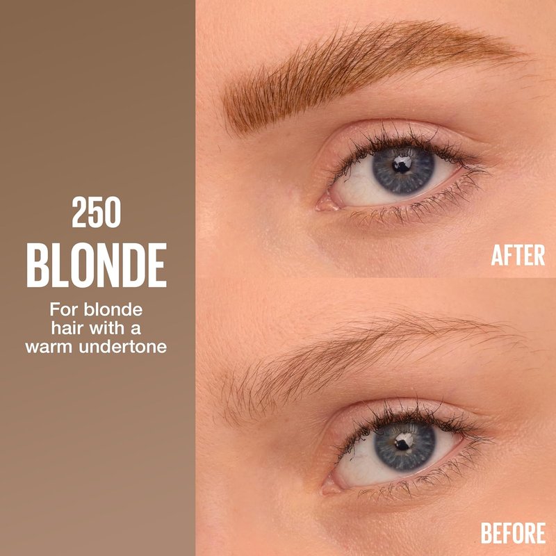 Maybelline Brow Inserts Eyebrow Pen, Micro Needle Shaped 2-In-1 Dual-Ended Brow Makeup Pen and Gel, Water-Resistant, Smudge Proof for Up to 36-HR Wear, Blonde