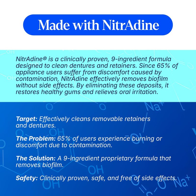 Retainer Cleaner Tablets, Compatible with Invisalign, Approved for Ultrasonic Cleaners, DEEP CLEANSER Formula Cleans Below the Surface, Denture Cleaning Tablets, Removes Stains, Aligners, Mouth Guard