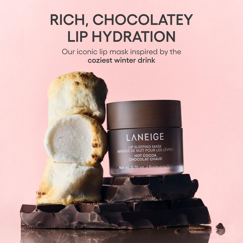 LANEIGE Lip Sleeping Mask, Hot Cocoa: Nourishing Overnight Lip Treatment with Vitamin C, Shea & Murumuru Butter for Hydrating Dry, Flaky Lips