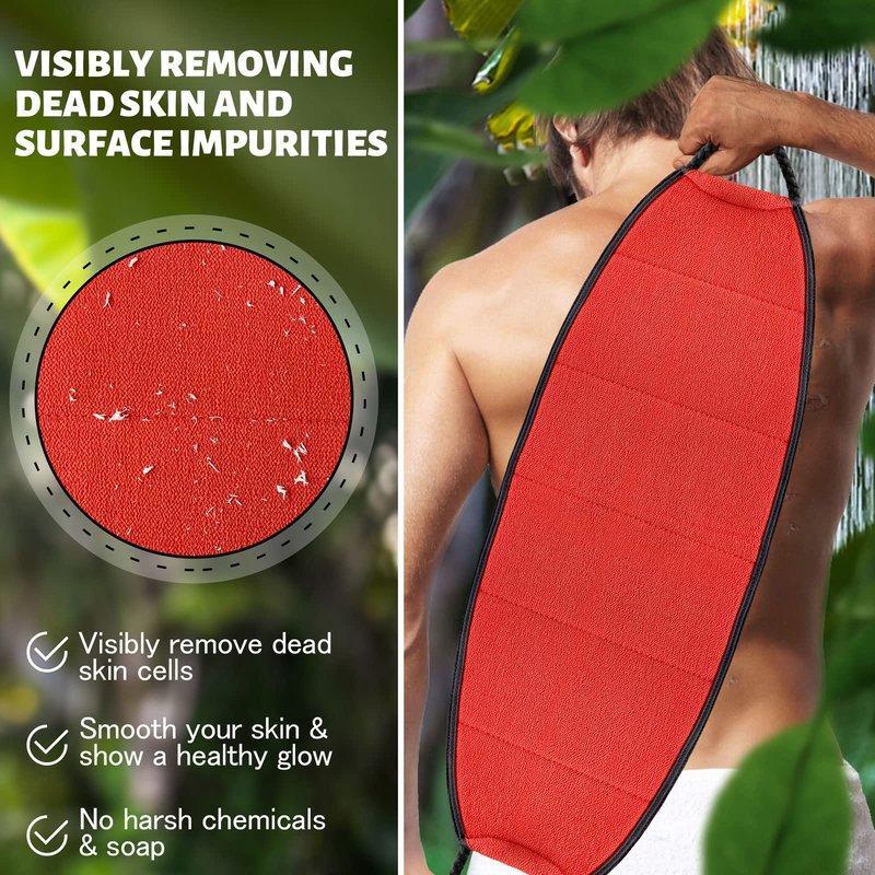 Evridwear Exfoliating Body Scrubber with Handles Back Washer Back Scrubber for Shower Bath Dry Skin Whole Body Deep Clean Men Women(Moderate Exfoliation)