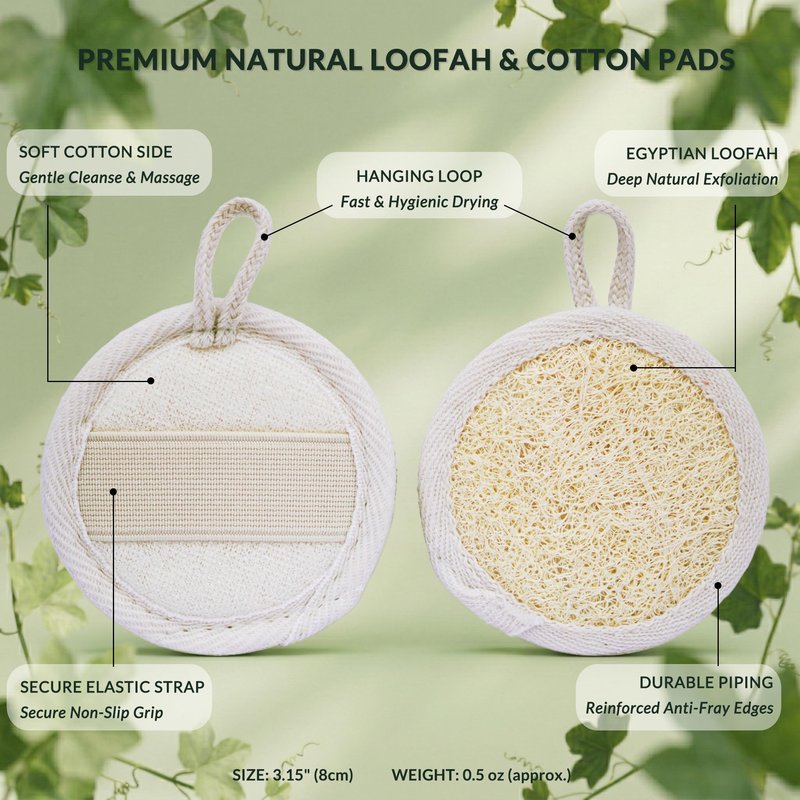 Egyptian Loofah Face Pads – Gentle Exfoliating Facial Sponge for Cleansing
