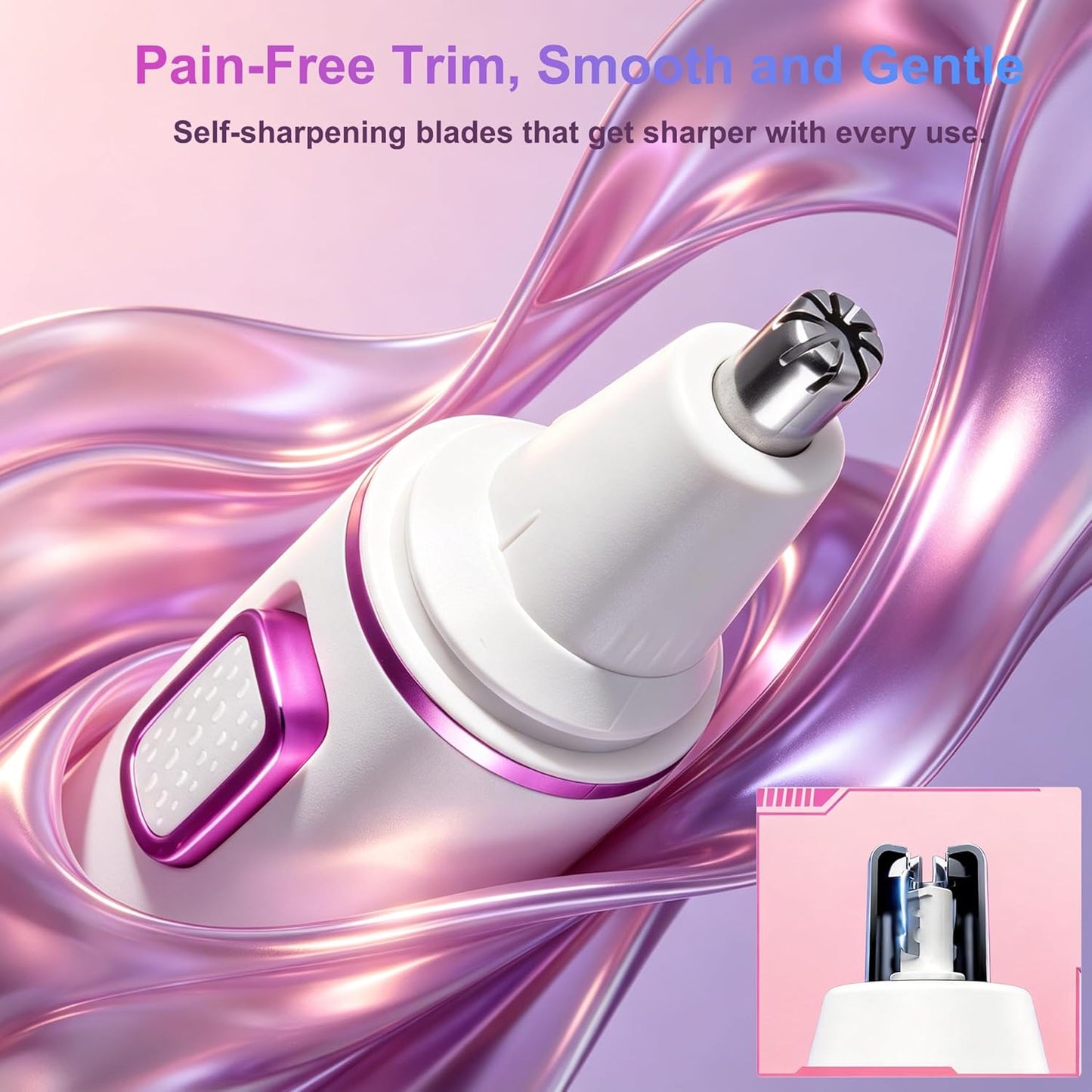 Skiennix Nose Hair Trimmer - USB Rechargeable 2-in-1 Painless Ear & Facial Hair Remover | IPX7 Waterproof