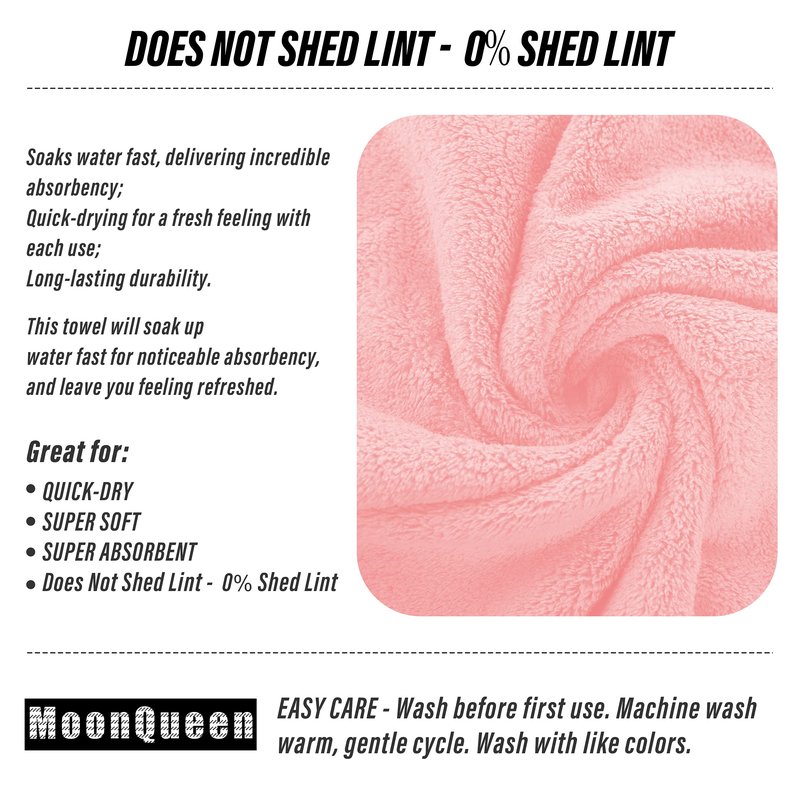 MOONQUEEN 6 Pack Premium Hand Towels - Quick Drying - Microfiber Coral Velvet Highly Absorbent Towels - Multipurpose Use as Hotel, Bathroom, Shower, Spa, Hand Towel 16 x 28 inches (Pink)