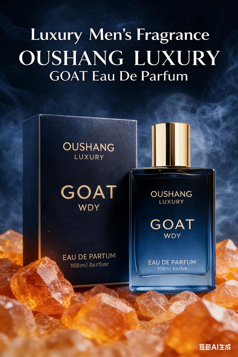 OUSHANG GOAT WDY Men's Eau De Parfum 100ml – Fresh Woody Spicy Fragrance for Men, Long Lasting Cologne Spray with Bergamot Pepper Lavender Amberwood Cedar, Masculine Everyday Luxury Scent