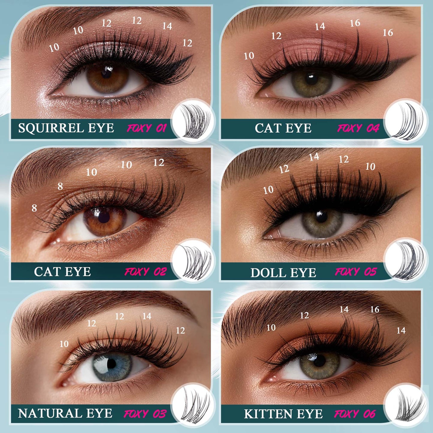 Vasa Muse Premium Lash Clusters Kit Lashes Wispy Lash Clusters Natural Eyelash Clusters Spiky Fairy Eyelash Extension Kit invisible Band Eyelashes with Bond & Seal for DIY 10-16mm 0.05mm