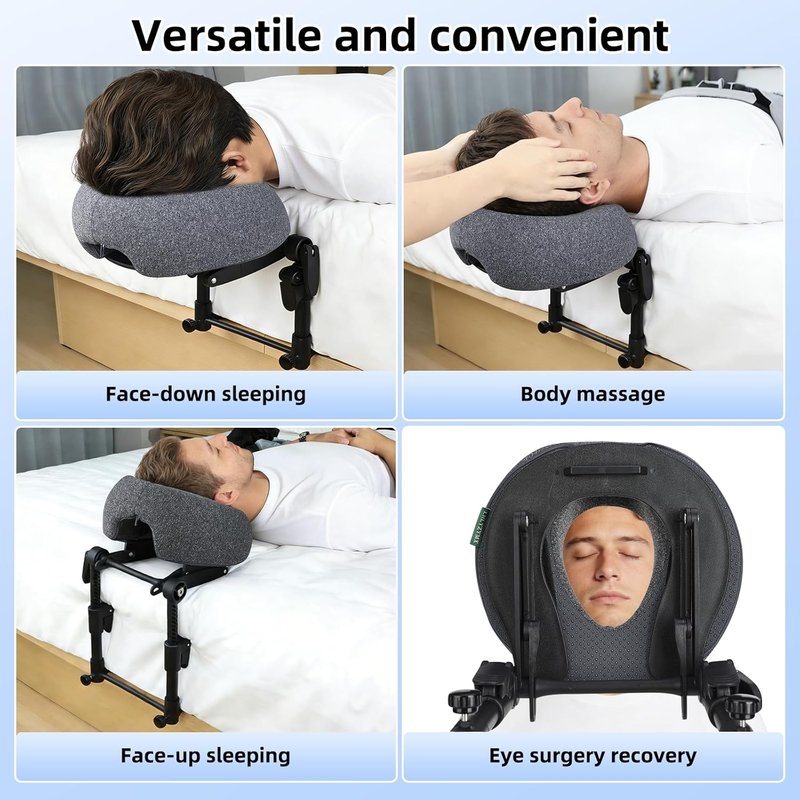 Adjustable Massage Headrest - Portable Face Cradle for Home Use | Ideal for Eye Surgery Recovery