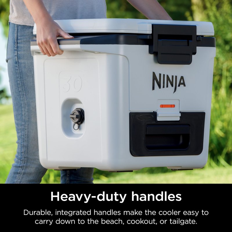 Ninja FrostVault 30qt Hard Cooler with Dry Zone | Integrated Fridge-Temp Dry Storage Drawer | Premium Heavy-Duty Insulated Cooler | Keeps Ice Cold for Days | Strawberry Rhubarb | FB131BP