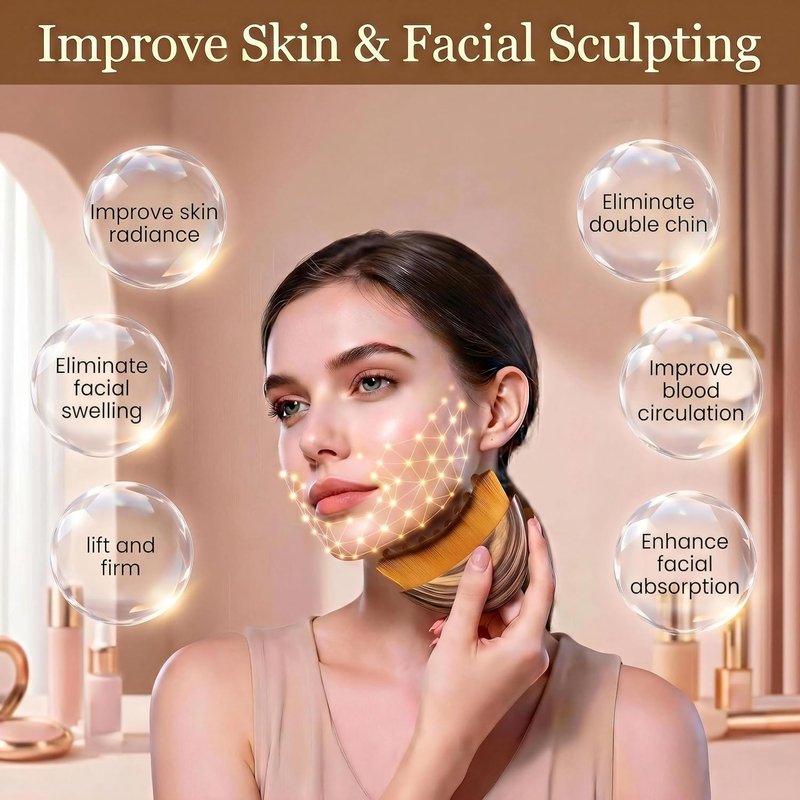 Lymphatic Contour Face Brush,Lymphatic Face Brush,Lymphatic Drainage Brush,Dry Brush,Neck,Chin & Face Sculpting,Anti-Puffiness,Gua Sha & Improves Skin Glow,Skin Care Massage Tools. (2PC)