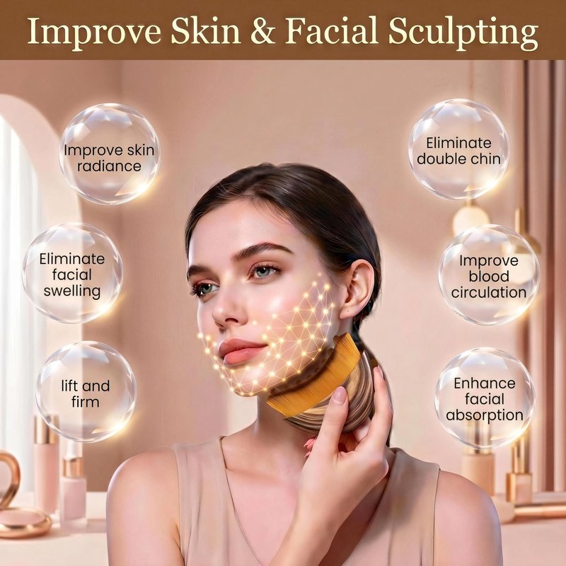 Lymphatic Contour Face Brush,Lymphatic Face Brush,Lymphatic Drainage Brush,Dry Brush,Neck,Chin & Face Sculpting,Anti-Puffiness,Gua Sha & Improves Skin Glow,Skin Care Massage Tools. (2PC)