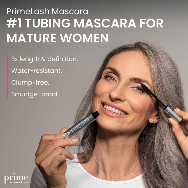 Prime Prometics PrimeLash Mascara for Older Woman – Volumizing, Incredible Length in 2 Coats – Long-Stay, Zero Clumps, Hypoallergenic (Emerald)