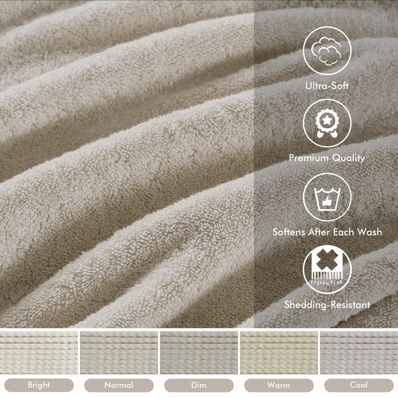 Madison Park 800GSM Bathroom Towel Set of 8 100% Cotton Bath Towel Set for Bathroom Luxurious Highly Absorbent 2 Bath Towels 2 Hand Towels 4 Washcloths Quick Dry Spa Quality Natural