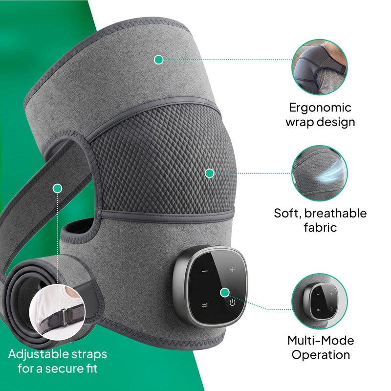 Rejuvacare Shoulder Massager Upgraded 2026 with Heat & Compression, Cordless Rechargeable Vibration Wrap, Adjustable & Portable