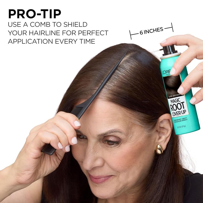 L'Oreal Paris Magic Root Cover Up - Gray Hair Spray for 100% Coverage | Ammonia-Free, Medium Brown, 2 oz