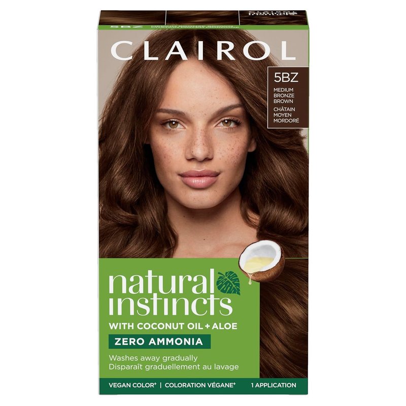 Clairol Natural Instincts Demi-Permanent Hair Dye - 5BZ Medium Bronze Brown Color | 1 Pack