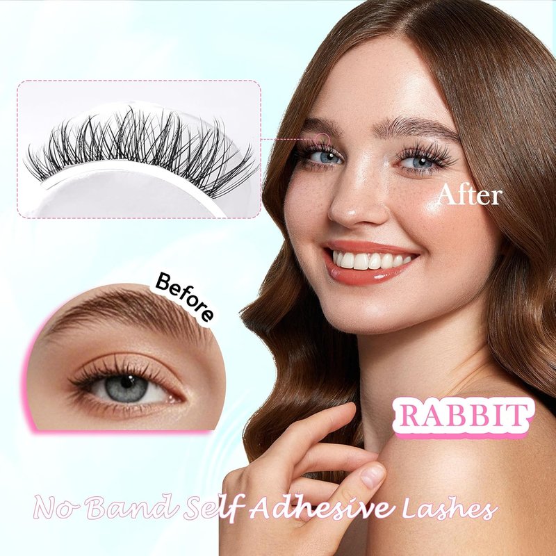 GAQQI Self-Adhesive Eyelash Clusters - No Glue Wispy & Wet Lashes, 10-16mm, Comfortable Hold
